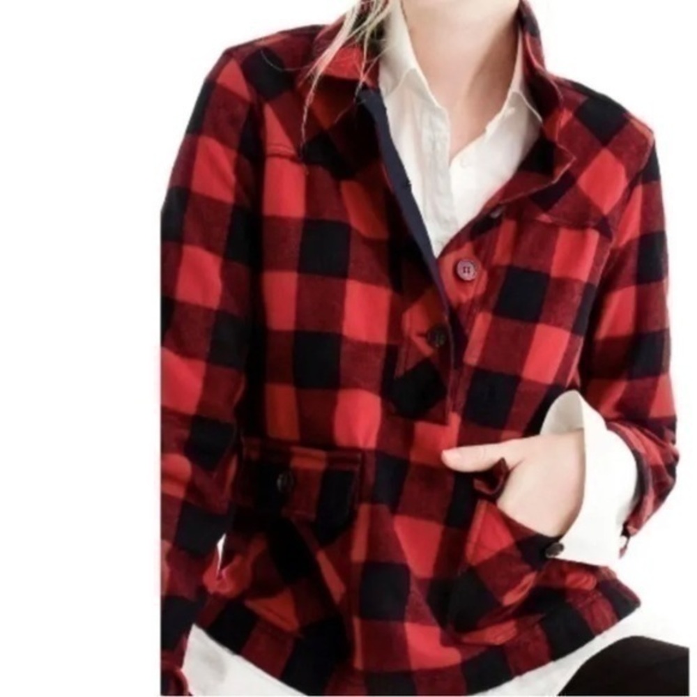 J. Crew Red and Black Plaid Jacket